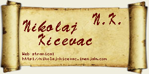 Nikolaj Kićevac vizit kartica